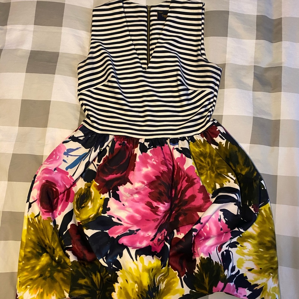 Just Taylor Sleeveless Scuba Fit and Flare Dress